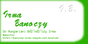 irma banoczy business card